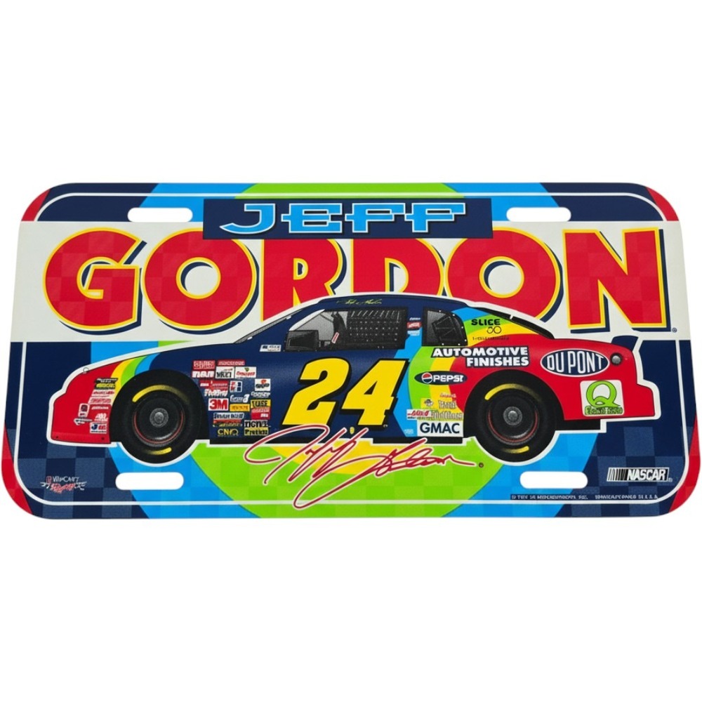 Vintage 1997 Jeff Gordon NASCAR #24 DuPont License Plate WinCraft Collectible